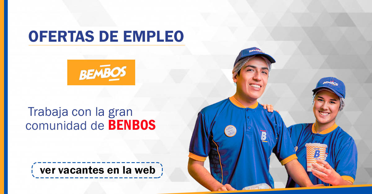 Bembos ofrece plazas para personas con secundaria completa como mínimo