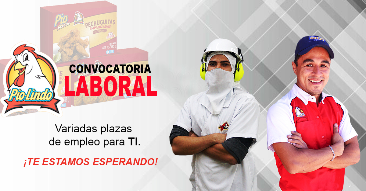 Pio Lindo empresa del rubro de alimentos ofrece plazas de empleo para varias áreas.