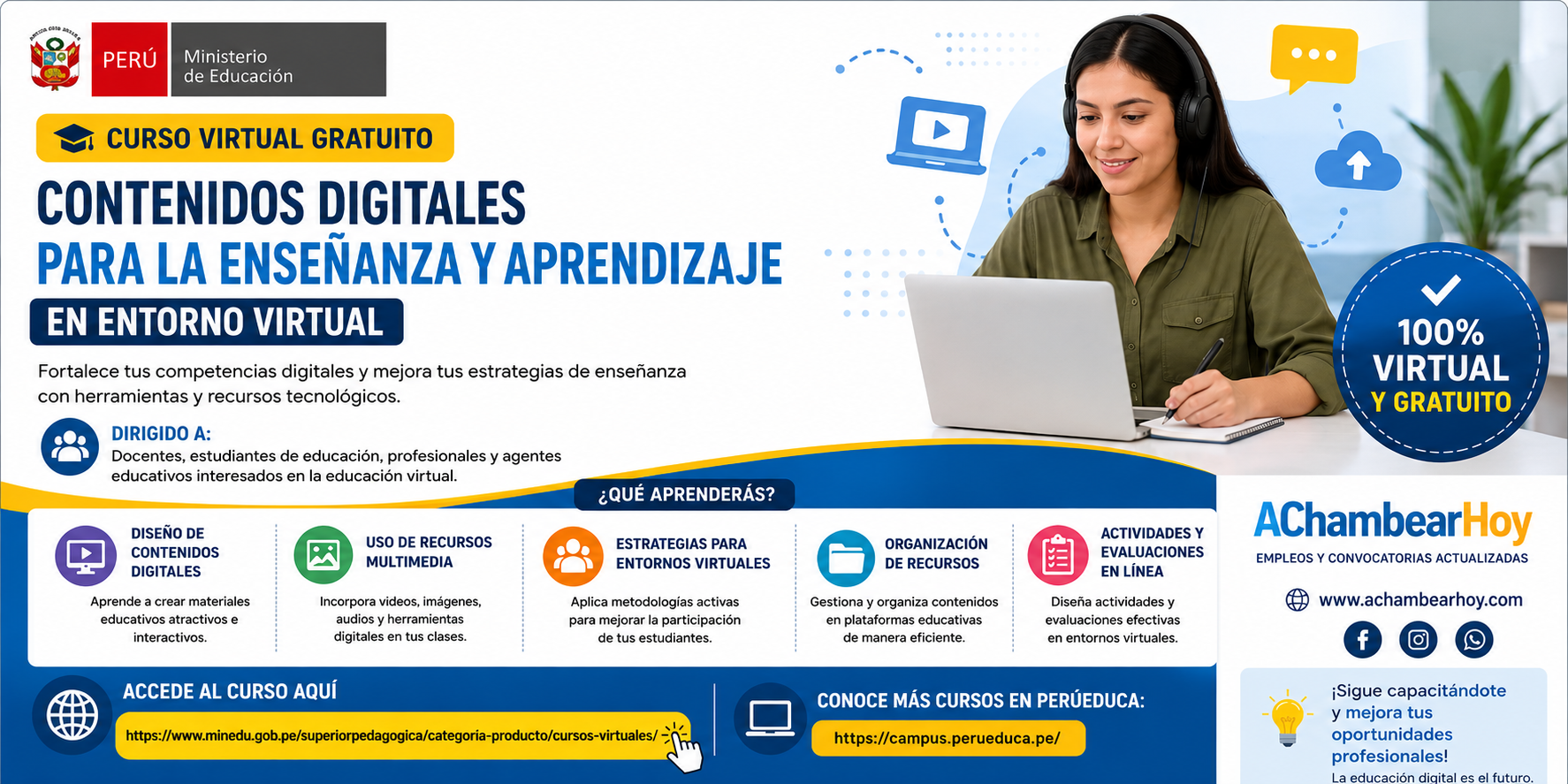 Curso Gratuito del Minedu sobre Contenidos Digitales